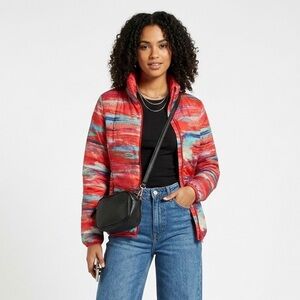 No Label Bright Red Reversible Quilted Puffer Jacket‎ Women’s XL